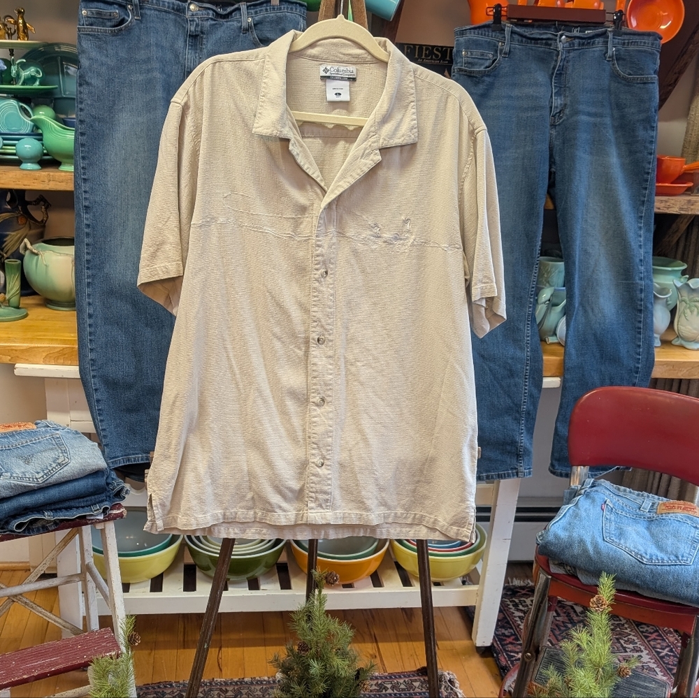 Columbia 100%Silk Fly Fishing Shirt